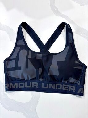 Under Armour Women's Black Graphic Crossback Sports Bra compression